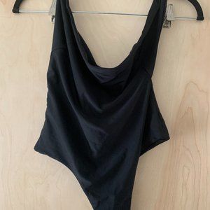 NWT Tiger Mist black cowl neck bodysuit